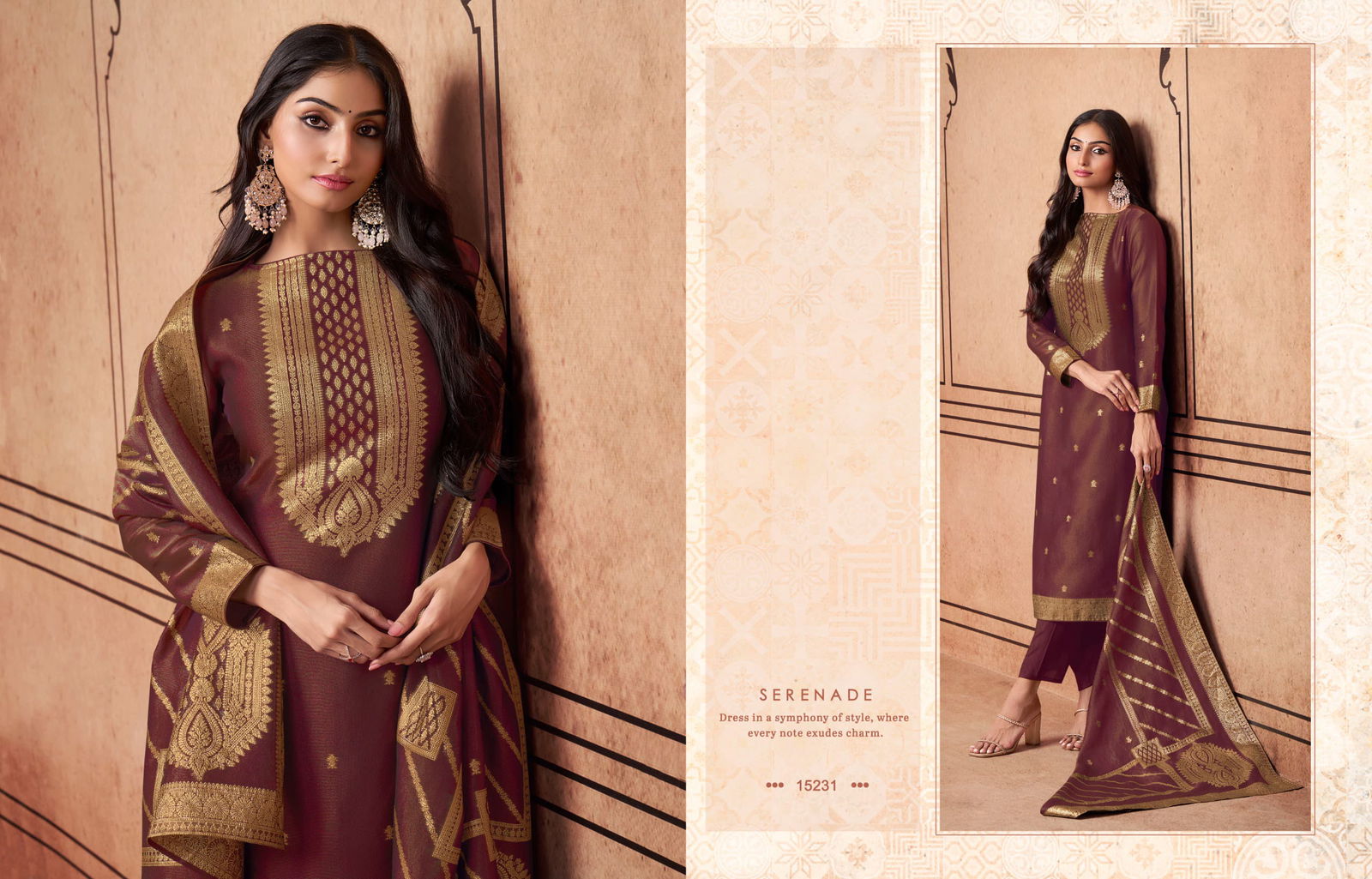 Essence By Zisa Shimmer Silk Jacquard Salwar Kameez Wholesale Price In Surat